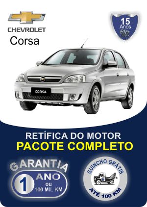 Retífica de motor Chevrolet Corsa com garantia pacote completo Rw motores